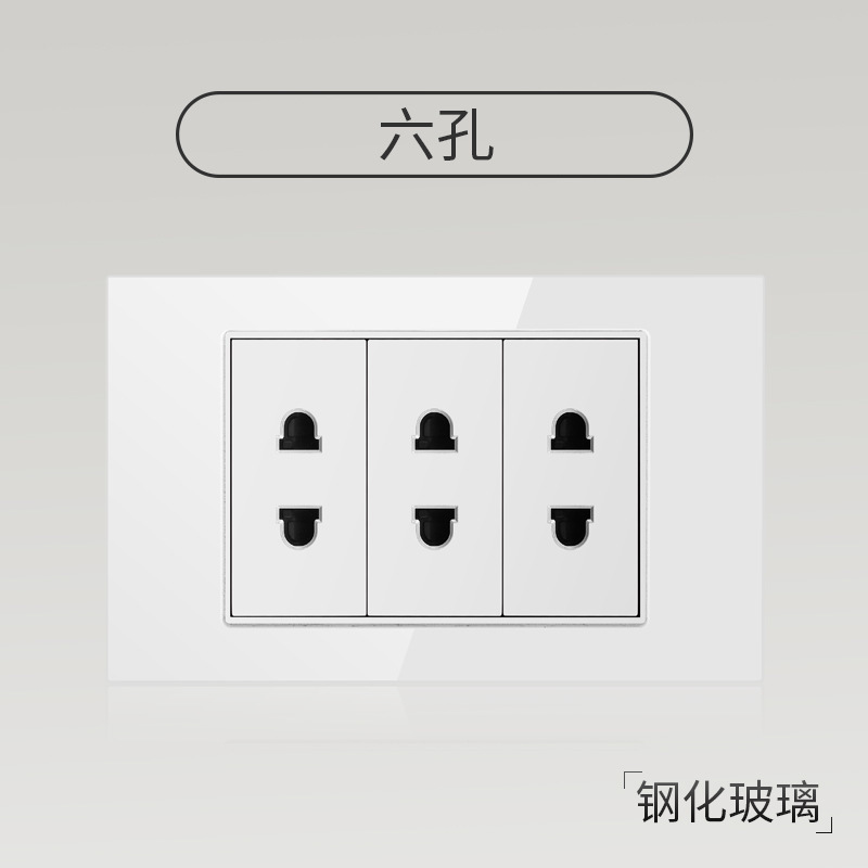 Taiwán 110V estándar americano USB blanco vidrio templado interruptor socket 118 Tipo de pared panel fábrica al por mayor