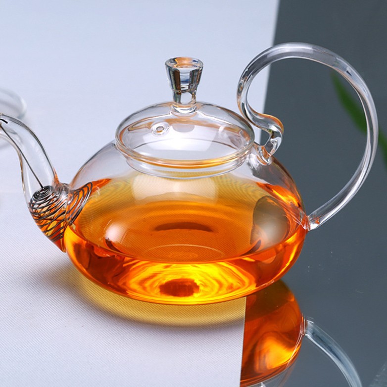 Vidrio tetera alta temperatura resistente espesado filtro té haciendo tetera hogar calefacción fruta flor tetera juego