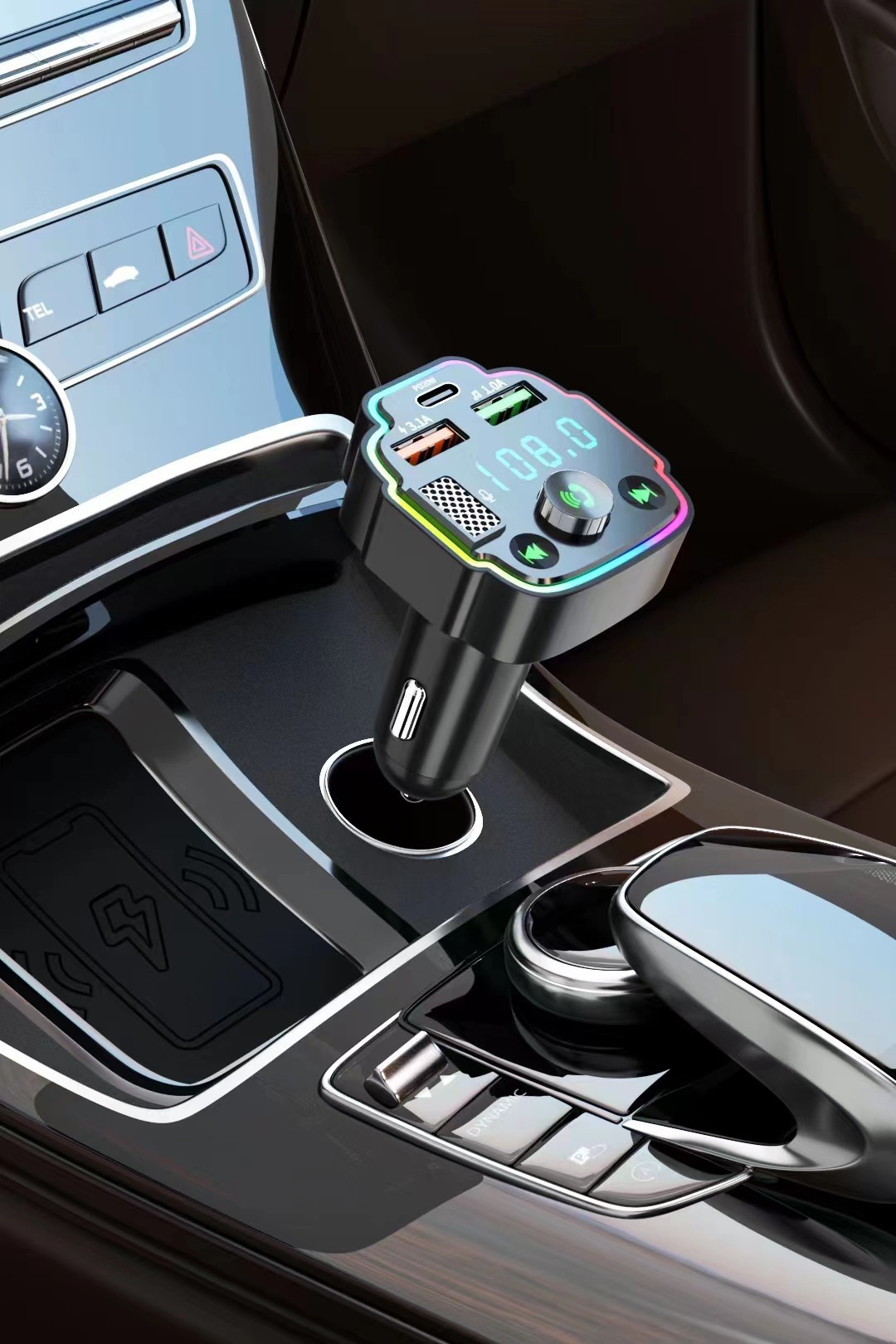 Q8 Car Mp3 Bluetooth Player Card/U Disk Lossless Sound Quality Hands-Free Call Fm Transmitter Car Mp3