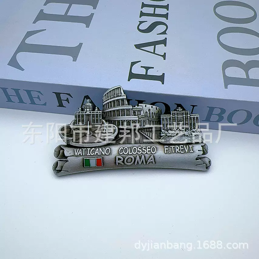 意大利罗马金属冰箱贴定制ROMA罗马斗兽场威尼斯做旧风锌合金磁吸