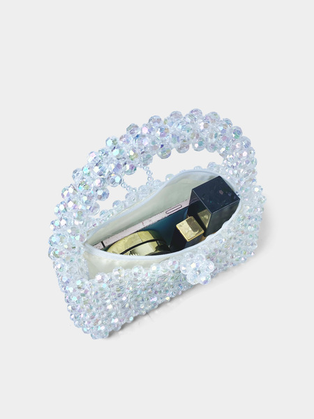 Beaded bracelet with rhinestones