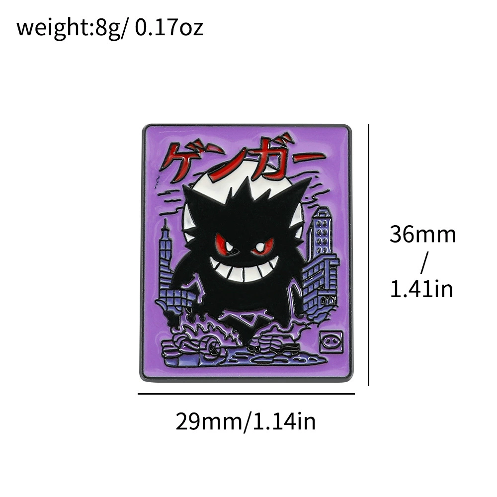 Японская мультфильмовая анимационная брошь粉 Pokémon Pokémon Geng Gui Pikachu Elf Backbone Badge