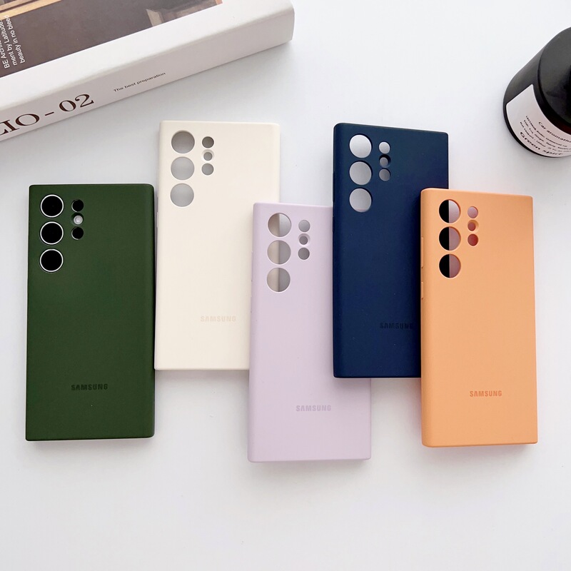 Suitable for Samsung Original S23Ultra Liquid Silicone Mobile Phone Case S23 All-Inclusive Edge Protective Back Case S23+ Set