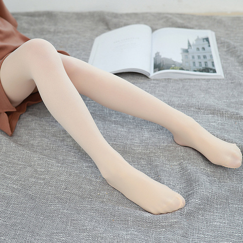 Spring and summer thin 80D velvet children's dance socks colorful girls stockings large size ballet white pantyhose