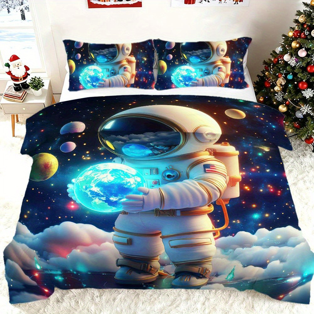 Transfronterizo textil doméstico astronauta suave impresión digital abrasión quilt kit fuente soporte de fábrica TEMU / JIT