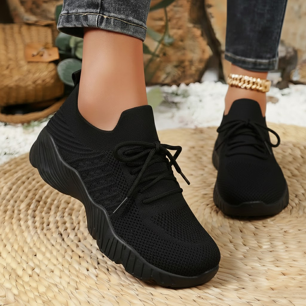 Zapatos de mujer zapatos de primavera 2026 nuevos zapatos casuales transfronterizos de color sólido zapatos de tejido único de estilo europeo y americano zapatos de altura para mujeres