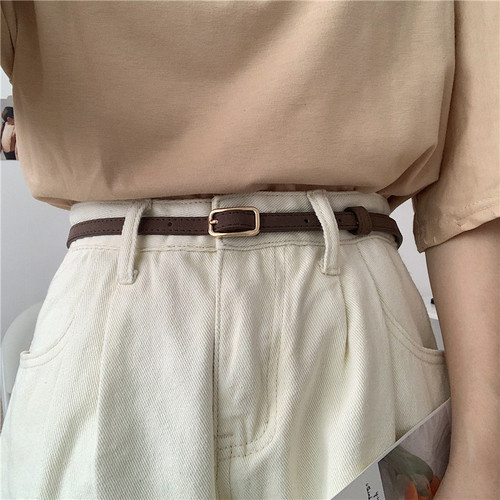 Retro small belt for women black simple women's belt decoration women's skirt suit jeans belt thin style