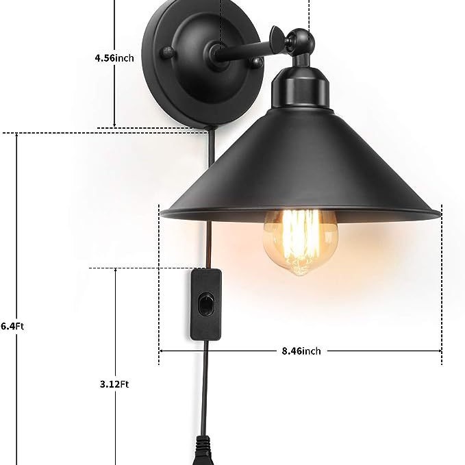 Yamasun americano retro lámpara de pared americana simple lámpara de pasillo con apertura enchufe estilo industrial Hotel lámpara de pared de noche