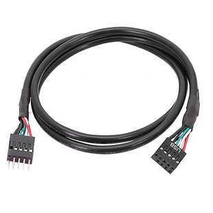 Mainboard USB 9 pin extension cable mainboard USB2.0 extension cable USB cable with shield black double strand isolation