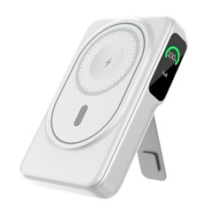 3C認証取得済み10000mAh磁気吸着TFTスクリーン搭載モバイルバッテリー、内蔵デュアルケーブル5in1超急速充電モバイルバッテリー