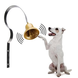 Cross-Border New Hot Selling Pet Dog Bell Dog Training Doorbell Creative Supplies Black Metal Small Copper Bell with Screws