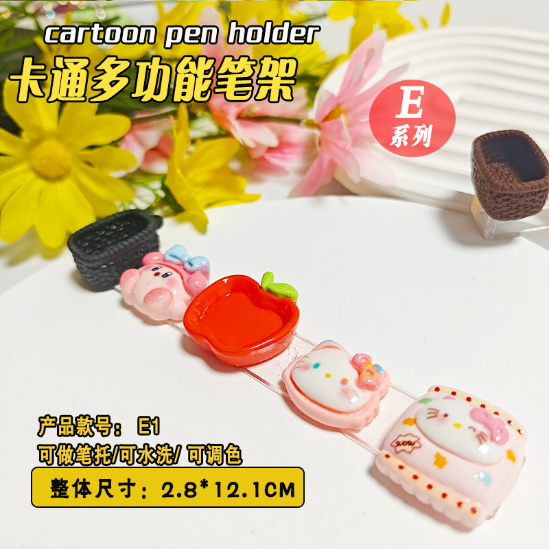 多機能漫画ネイルアートペンホルダーかわいいクマ洗浄ペンカップカラーパレット塗装ペンホルダーマニキュアツール|undefined