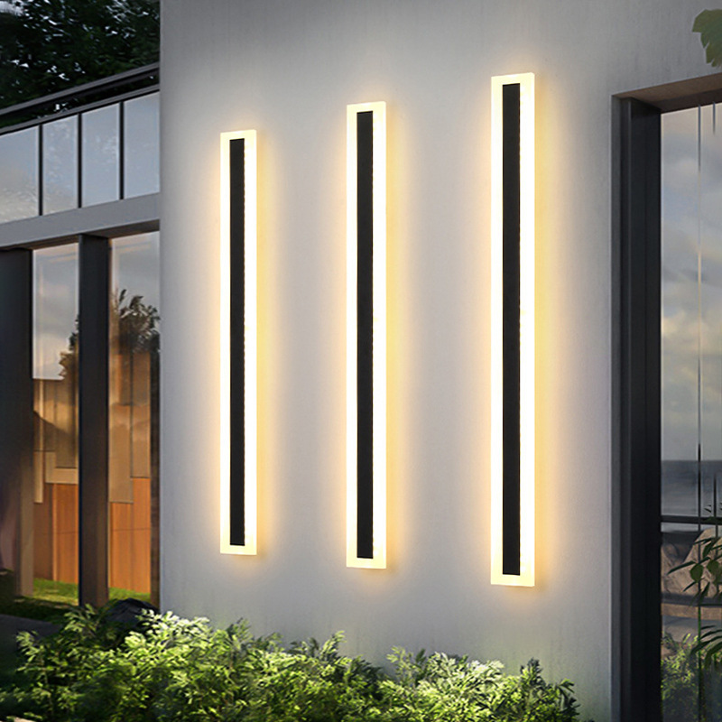 跨境能效认证太阳能长条壁灯led客厅灯北欧拼接床头灯简约现代RGB