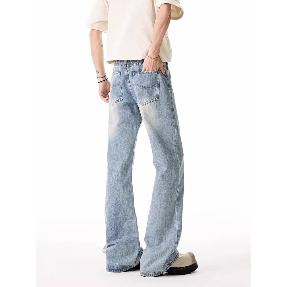 Jeans Rectos Retro para Hombre de Algodón Corte Recto para Primavera y Otoño