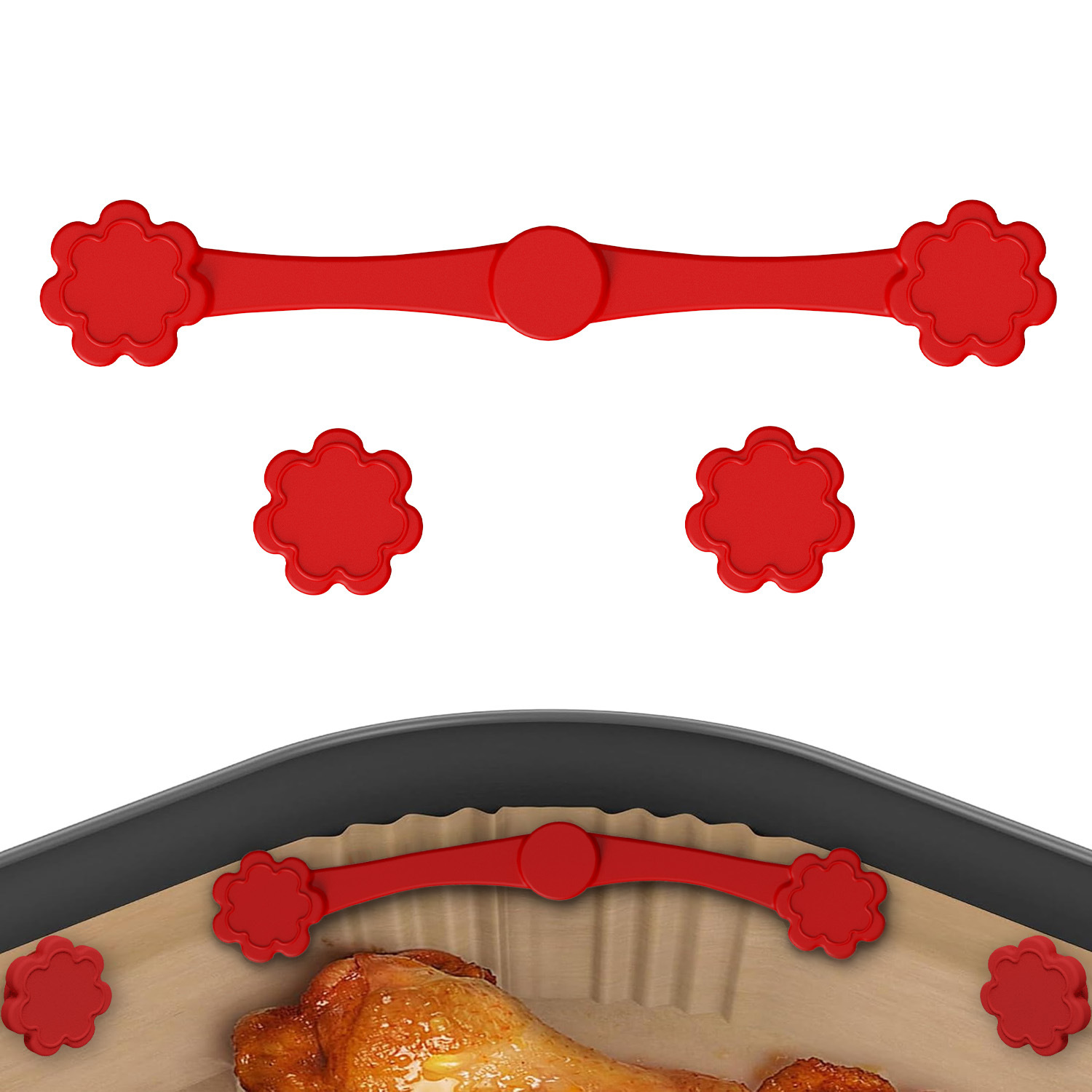 작은 꽃 스타일 - 빨간색