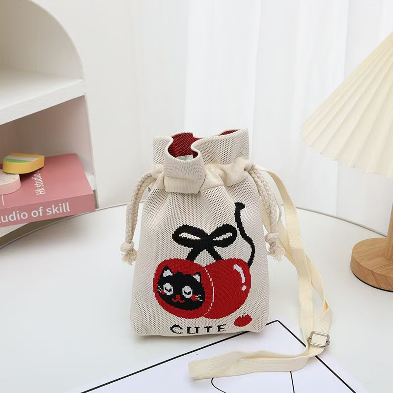 Damen Umhängetasche Mit Cartoon Mustern Gestrickte Handytasche_voghion.com
