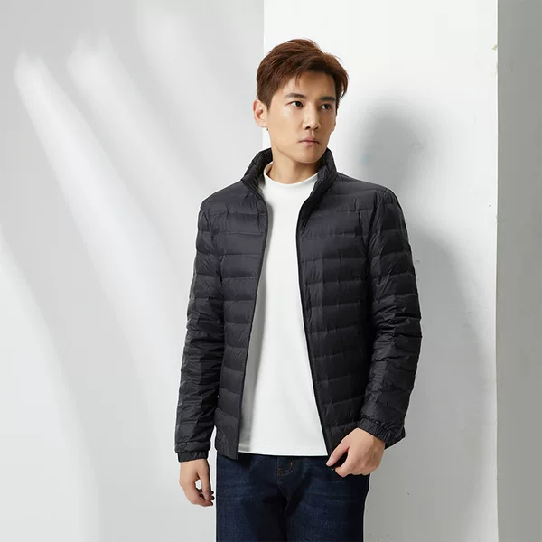 Fall/winter men's and women's stand collar plus size light down jacket women's liner winter long sleeve warm coat couple's down jacket