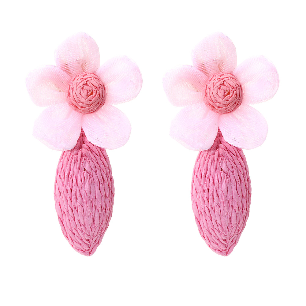 Pastoral Flower Raffia Gauze Women's Drop Earrings 1 Pair display picture 7