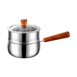 304 Stainless Steel Uncoated Small Milk Pot Thickened 304 Stainless Steel Soup Pot Household Uncoated Baby Food Pot