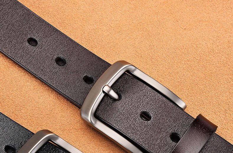 Men's Pin Buckle Leather Belt Business Casual Versatile Waistband Simple Fashion Cross-border Best Seller One-piece Dropshipping Custom Label