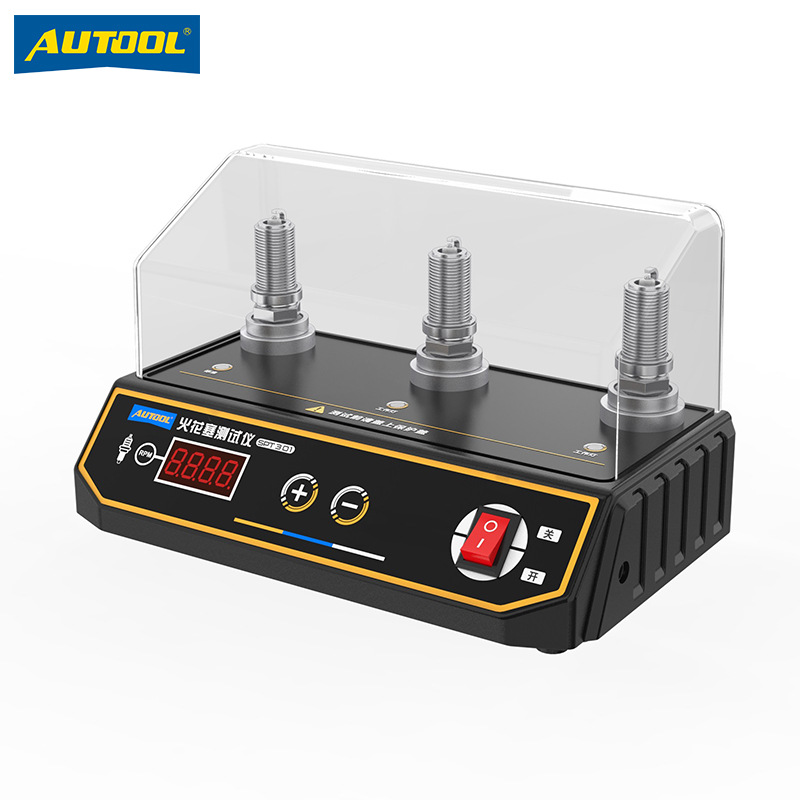 Probador de bujías Autool SPT301 Instrumento de prueba de bujías de 12V de velocidad analógica de alto voltaje de tres orificios
