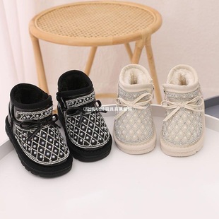 Princess Soft Sole Girls' Snow Boots with Fleece Lining, Toddler Snow Boots - Outdoor Snow Shoes