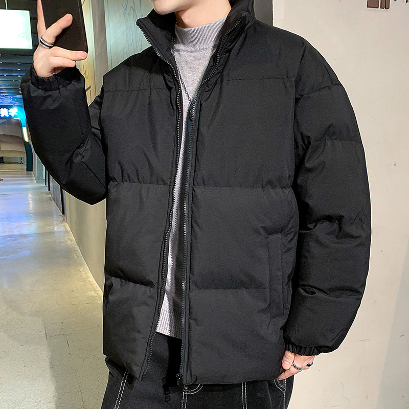 Abrigo de invierno para hombre nuevo abrigo de algodón acolchado estilo coreano moda juvenil más tamaño casual todo-fósforo collar de pie engrosado abajo abrigo de algodón acolchado