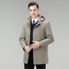 2025冬装棉衣男中年休闲加厚中长款可拆卸内胆防寒服羽绒棉服外套