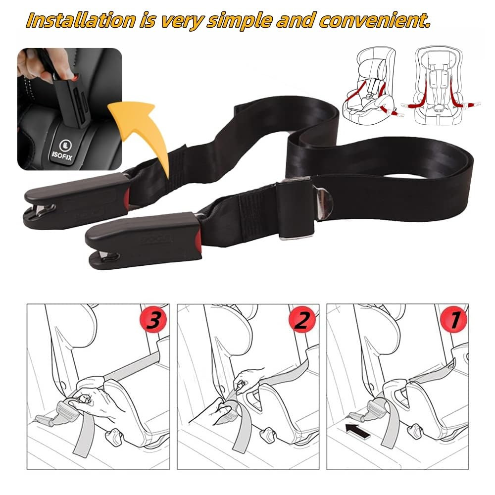 Isofix Child Seat Car Fixing Strap Cover with Latch Interface Accessory Set Fixing Soft Safety Belt Latch