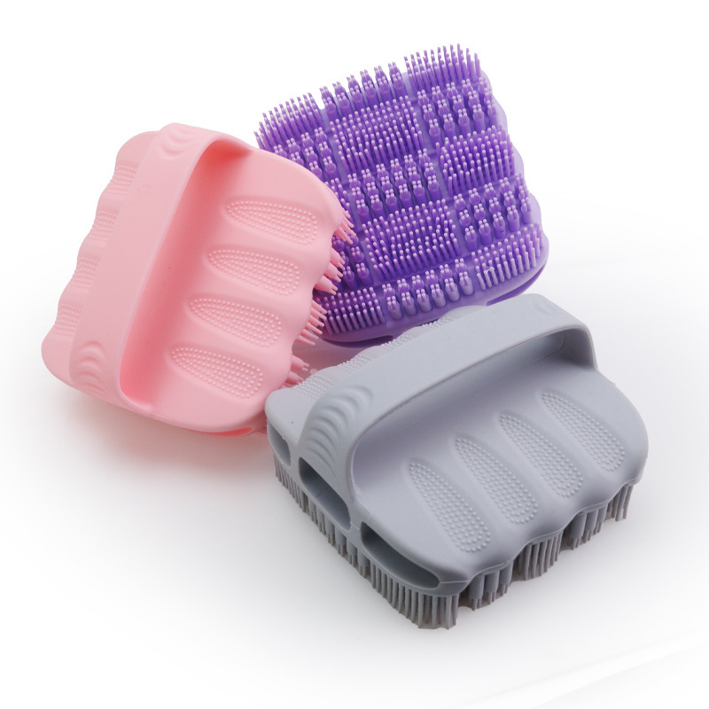 New in stock Square Silicone Bath Brush Multi-functional Cleaning Brush Skin-friendly Soft Baby Bath Brush Massage Brush