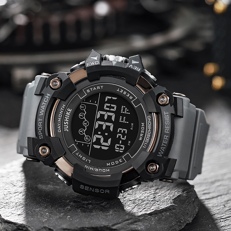 Foreign trade popular men's outdoor watch multi-functional student fashion sports watch waterproof luminous electronic watch