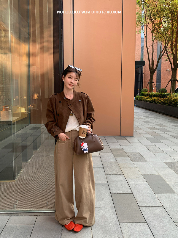 短款麂皮绒外套女秋冬新款2025爆款洋气流行小个子高级感夹克上衣|undefined