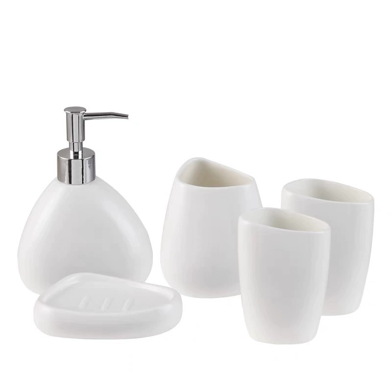 Ceramic set, toothbrush for hotel, mouthwash, soap holder, (Cross-border trading)