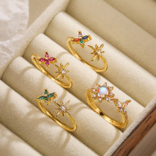 �Ĺ� ŷ��С������ͭ��18K���ʯ���伸�ν�ָŮ���ݸ��Ÿ߼�ָ��