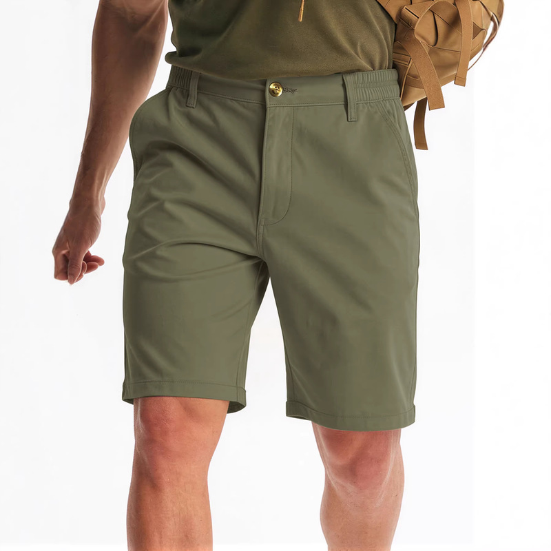 Men's Multi-Pocket Workwear Shorts, Loose Fit, Outdoor Casual, Golf, Fitness, Hiking, Knee-Length Shorts