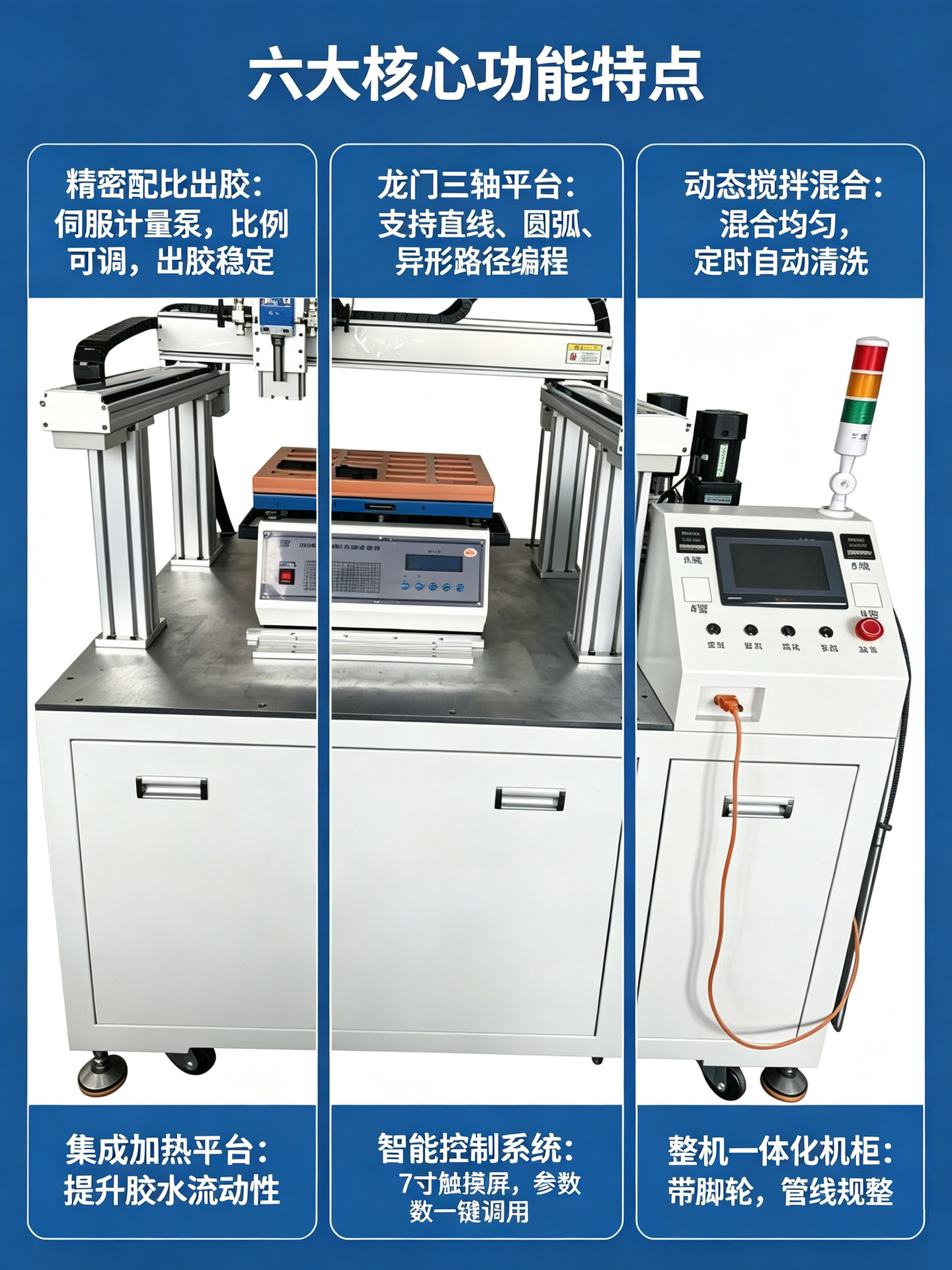 Gantry-type fully automatic AB glue dispensing machine, dual-component epoxy resin potting machine, automatic proportioning and mixing dispensing equipment