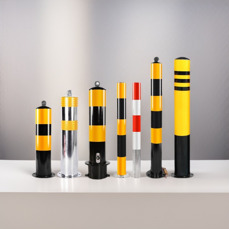镀锌钢管警示柱子红白立柱隔离柱路障防护栏杆防撞柱黄黑固定桩