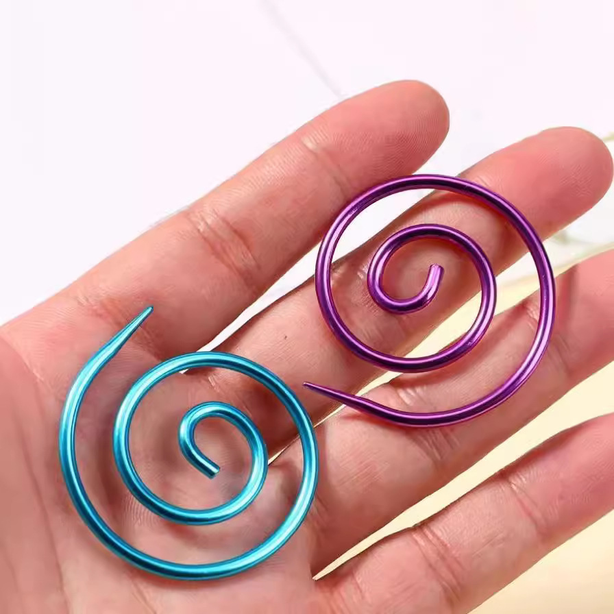 Nueva aguja de tejer de cable en espiral DIY práctica herramienta de costura compacta suéter chal tapiz marca aguja de tejer