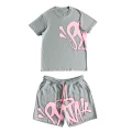 T02 Set [Gray with Pink Print]