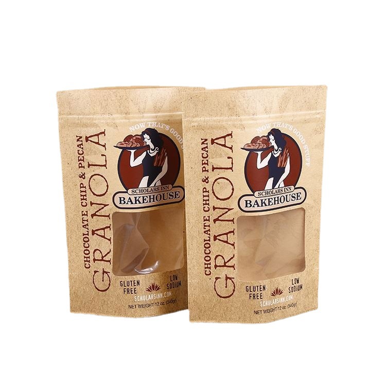 培根牛排肉鸡胸肉牛皮纸自立拉链条透明窗口食品塑料包装袋子彩印