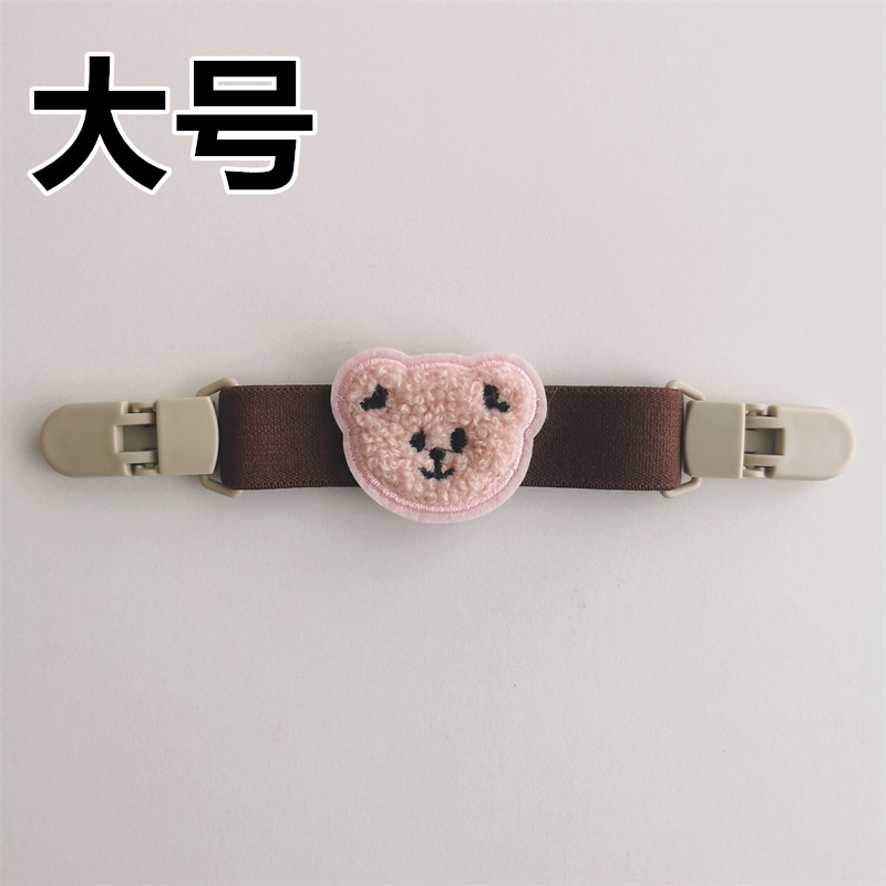 [대형] 탄 커피 컬러(스트랩 클립) [플랫(라이트 핑크) 곡선 입 따뜻한 마음 곰]
