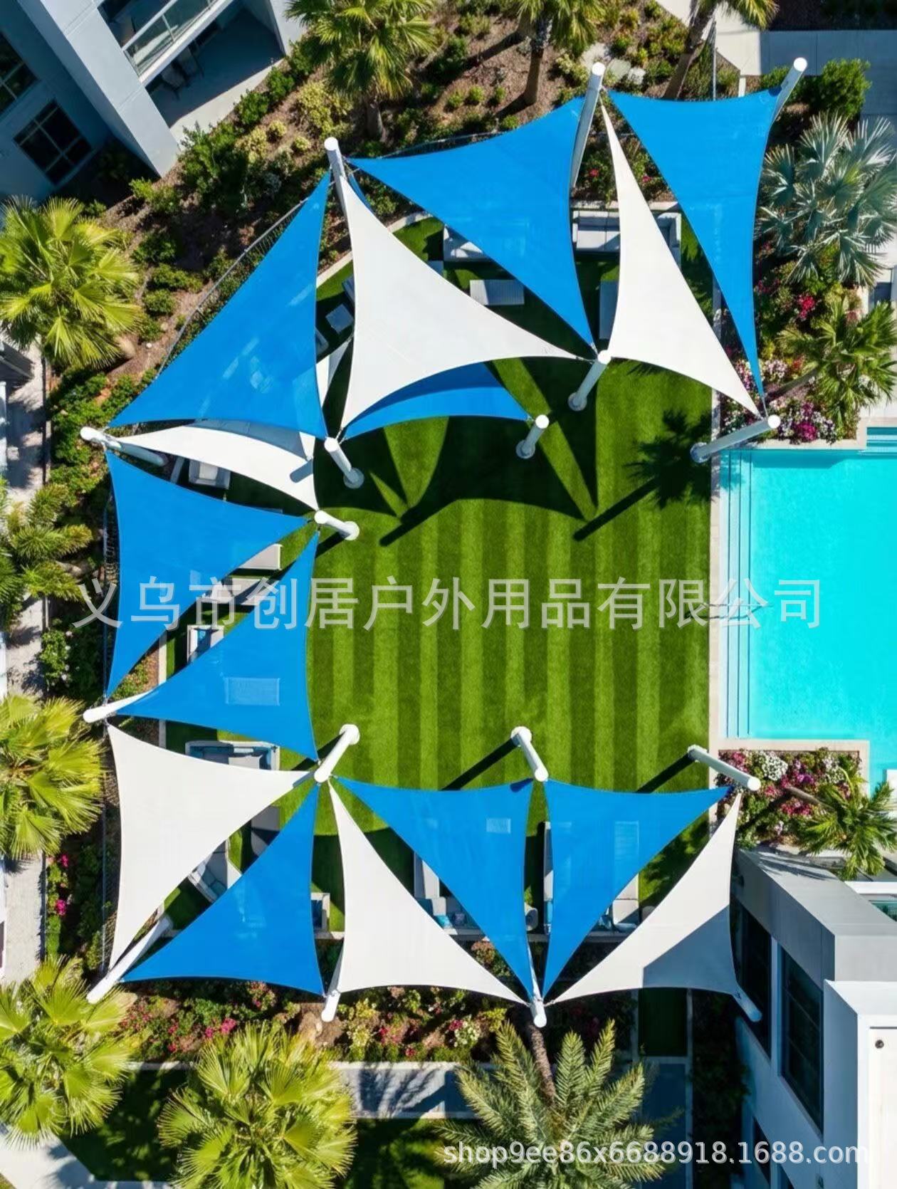 Triangular Sunshade Sail for Landscaping, Four-Corner Commercial Street, Swimming Pool Area, Decorative Canopy, Canvas Sunshade, Landscape Canopy