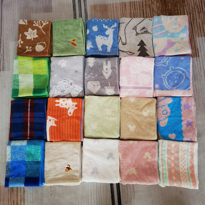 Exported to Japan pure cotton yarn-dyed jacquard weak twisted yarn embroidery Mickey head mming Yamei towel face towel face towel
