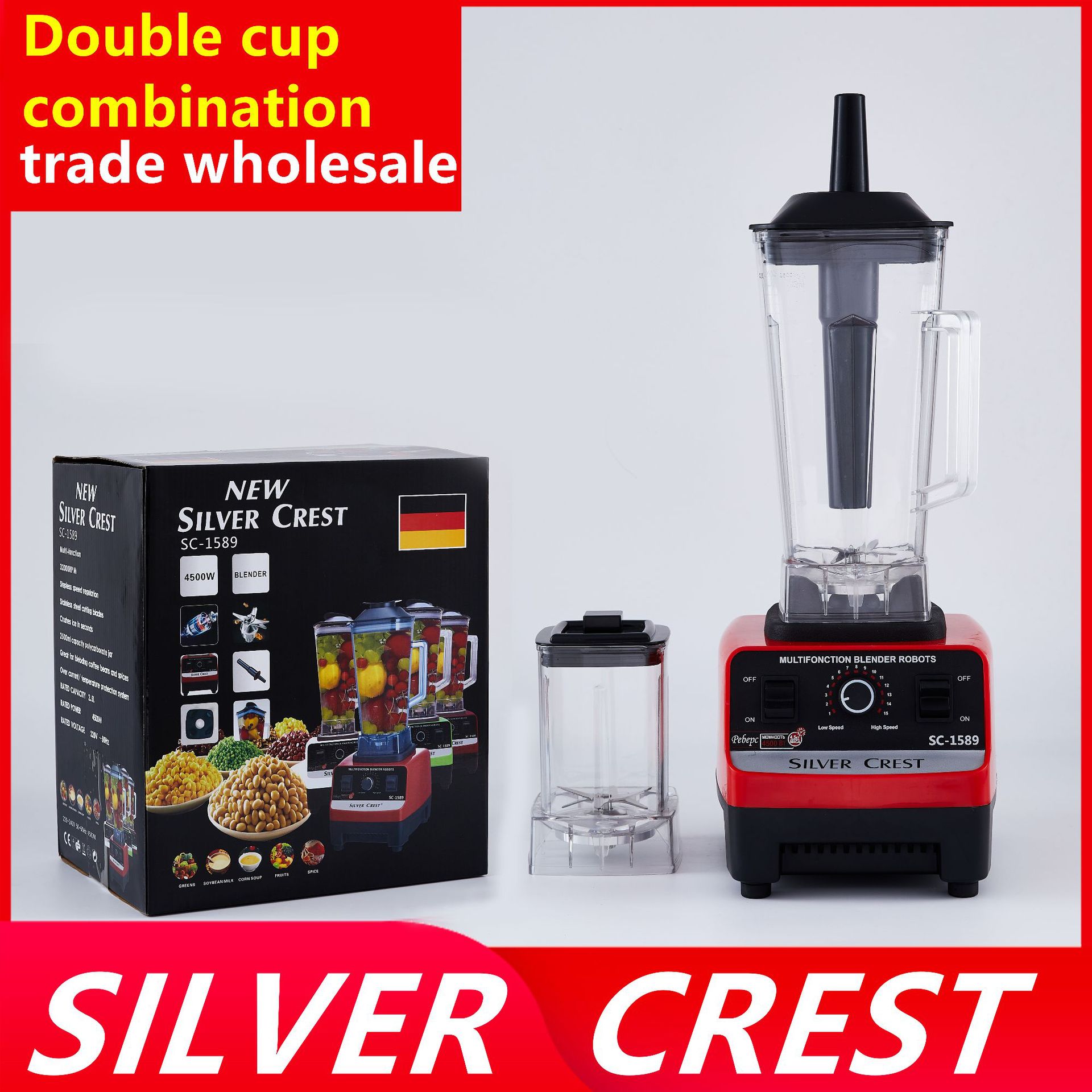 SILVER CREST blender double cup wall bre...