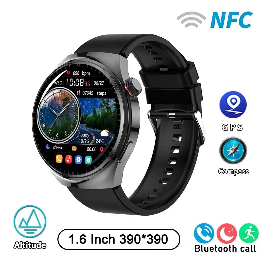 Новая 2025 умная Bluetooth-кудал часы с круглым экраном 1.39, пульс, давление, сон, беспроводная зарядка, NFC оплата