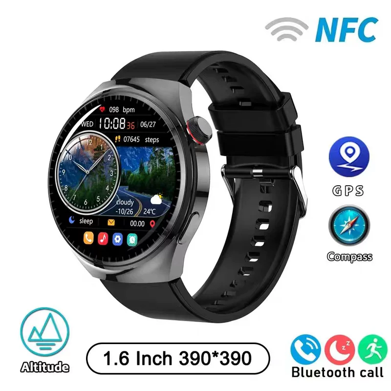 Новая 2025 умная Bluetooth-кудал часы с круглым экраном 1.39, пульс, давление, сон, беспроводная зарядка, NFC оплата