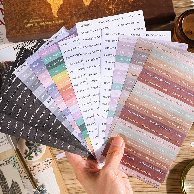 Наклейки-стикеры для декора дневника с английскими цитатами, материал для творчества, стикеры для скрапбукинга, декоративные наклейки для запечатывания