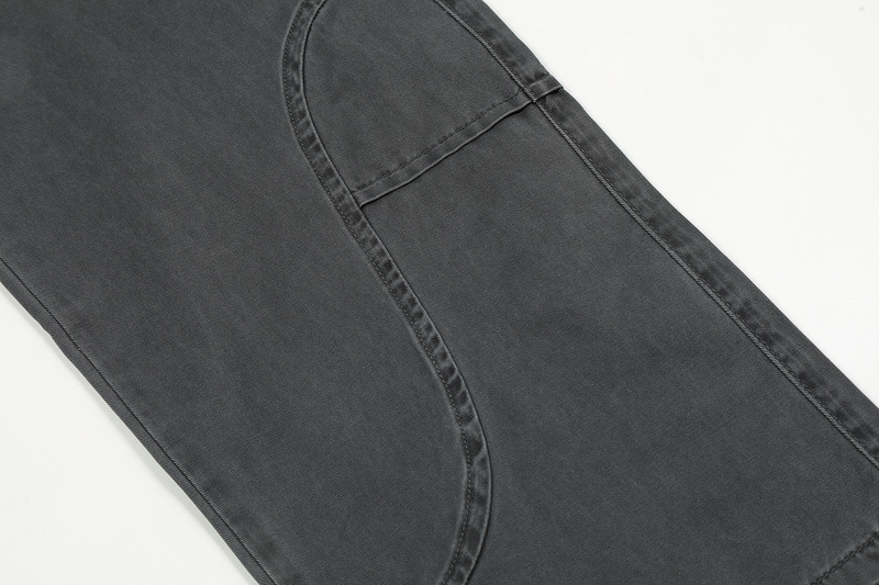 Men's Clothing high street water ins same style overalls loose heavy design sense multi pocket straight wide leg pants jeans_voghion.com