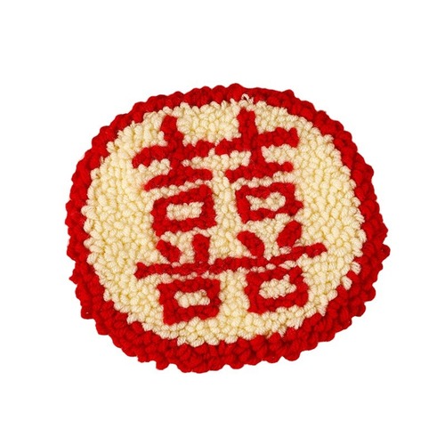 Cross-border cartoon poke embroidery coasters children's creative handmade diy material package novice cross stitch poke embroidery set