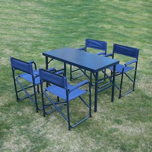 120*60 Camping Style Fully Foldableing Outdoor Command Table and Chairs Camping Style Conference Portable Work Dining Table Training Set